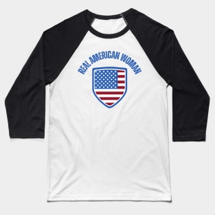 Real American WOMAN Baseball T-Shirt